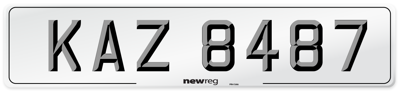 KAZ 8487 Number Plate from New Reg